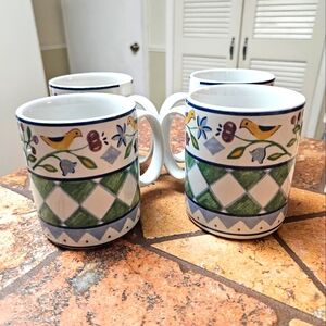 Set of 4 Bird Folklore Mugs by Coventry Genuine Stoneware